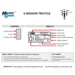 Mission E-Mission Electric Adult Tricycle Black -Shimano Bike Store 1missionlbkd201