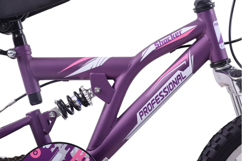Professional Shocker 16 Inch Wheel Kids Mountain Bike Purple 7 Professional Shocker 16 Inch Wheel Kids Mountain Bike Purple - Image 5