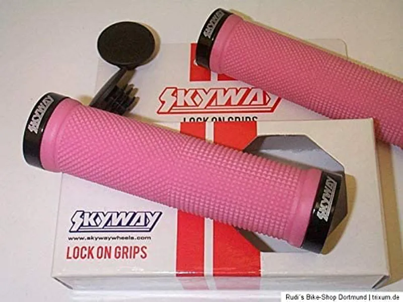 Skyway Lock On Handlebar Grips Pink 3 Skyway Lock On Handlebar Grips Pink