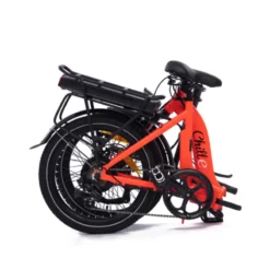 Chill-e Low Step Folding Electric Bike Orange -Shimano Bike Store CHILL E20REDb