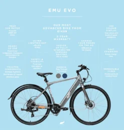 EMU Evo Step Through 700c Wheel Electric Bike Metallic Grey 19 EMU Evo Step Through 700c Wheel Electric Bike Metallic Grey -Shimano Bike Store Emu Evo with bleed 4