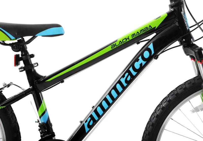 Ammaco Black Mamba 24 Inch Wheel Kids Mountain Bike Black 3 Ammaco Black Mamba 24 Inch Wheel Kids Mountain Bike Black