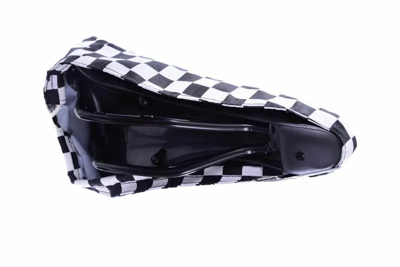 Chequered Saddle Cover Black And White 3 Chequered Saddle Cover Black And White